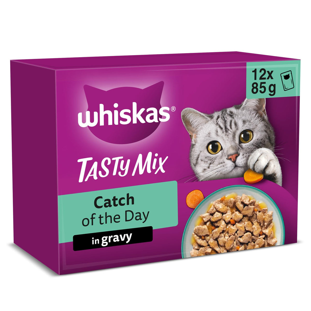 whiskas Tasty Mix 1+Chef´s Choice in Gravy 40x85g Pouches, Adult Cat Food