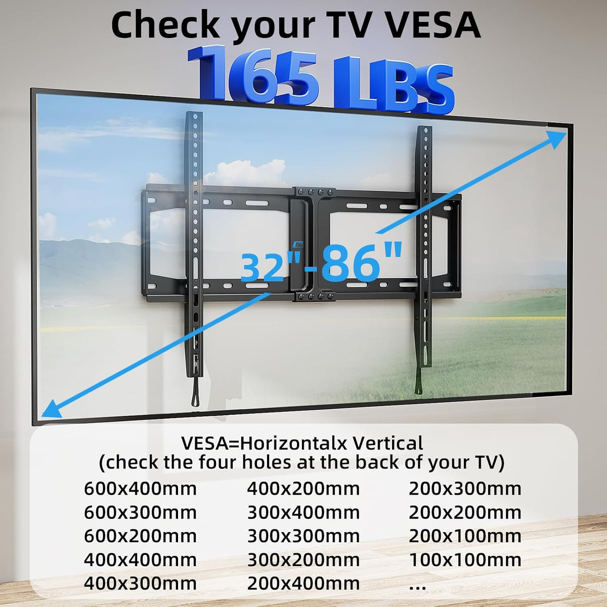 HOME VISION Heavy Duty Fixed TV Wall Bracket for 32-86 Inch Flat Screens