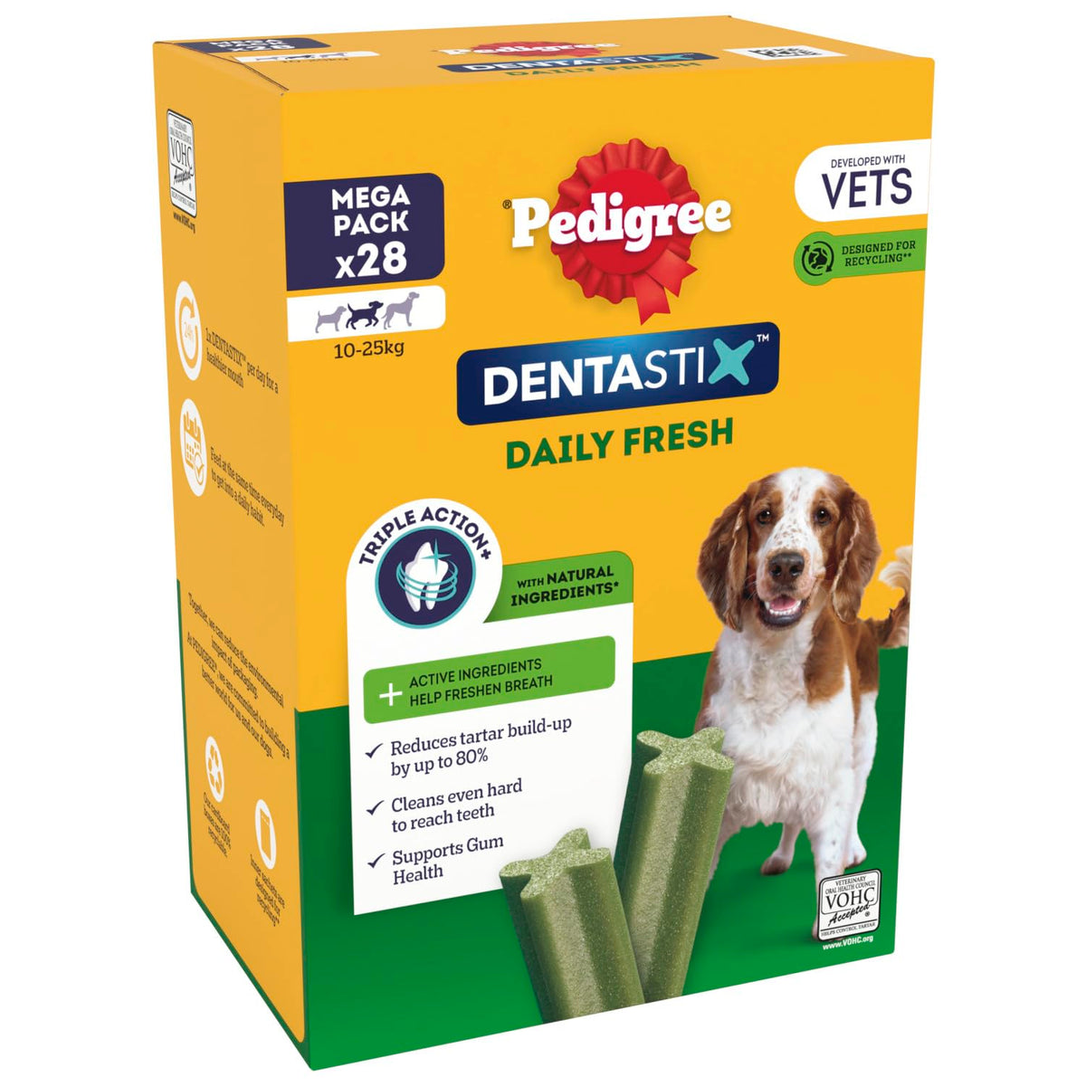 Pedigree DENTASTIX Daily Dental Sticks for Medium Dogs, 112 Sticks with Chicken and Beef