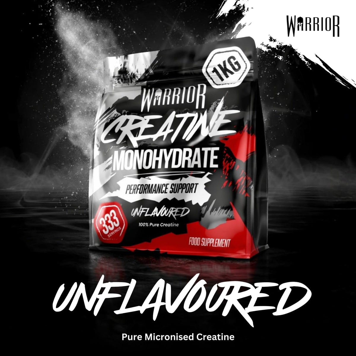 Warrior Creatine Monohydrate Powder 500g Pure Micronised (166 Servings)