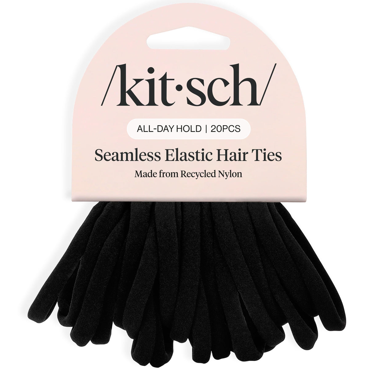 Kitsch Soft Nylon Hair Ties No Damage 6pcs - Black