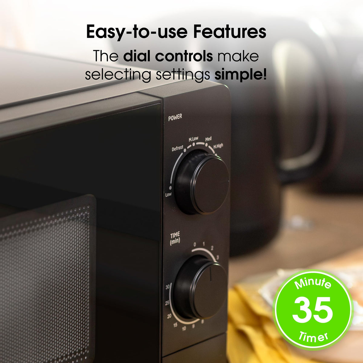 Abode Touch Control Microwave 20 Litre Black Digital 700W with Clock & Timer, 5 Auto Cook Settings & Defrost, 10 Power Levels AMT2012B (Touch Control, Silver)