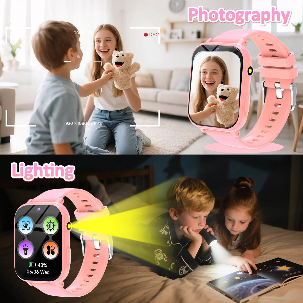 Kids Smart Watch for Boys Girls, Smart Watch for Kids Fitness Watch