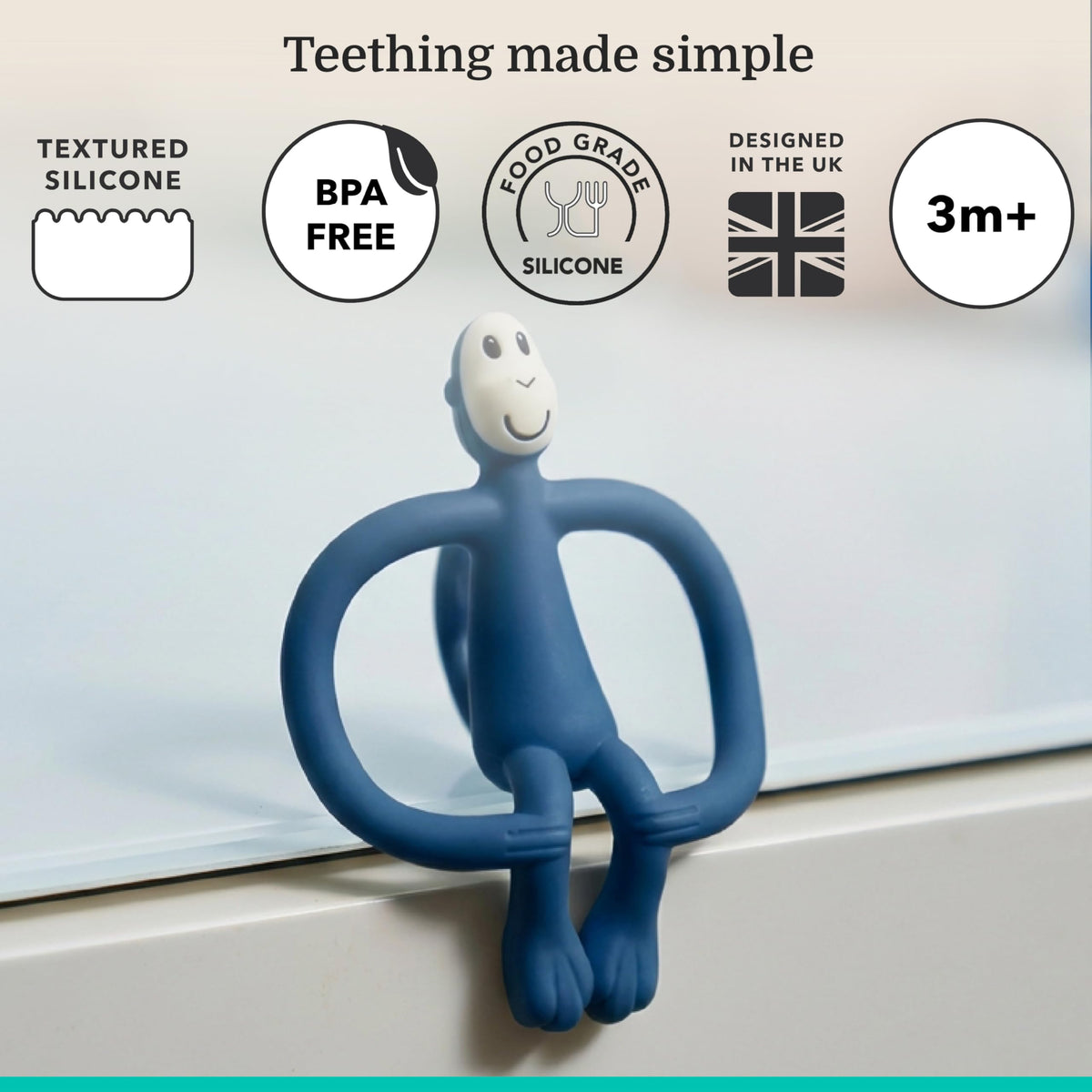 Matchstick Monkey Original Teether with Gel Applicator, Hearts