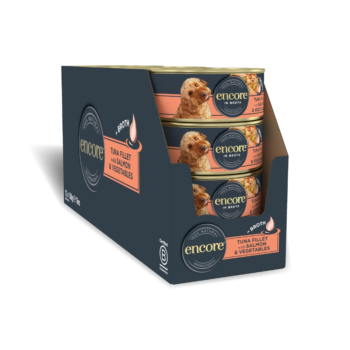 Encore 100% Natural Wet Dog Food, Chicken with Fish Selection in Broth 100g Pouch (Pack of 15x100g)