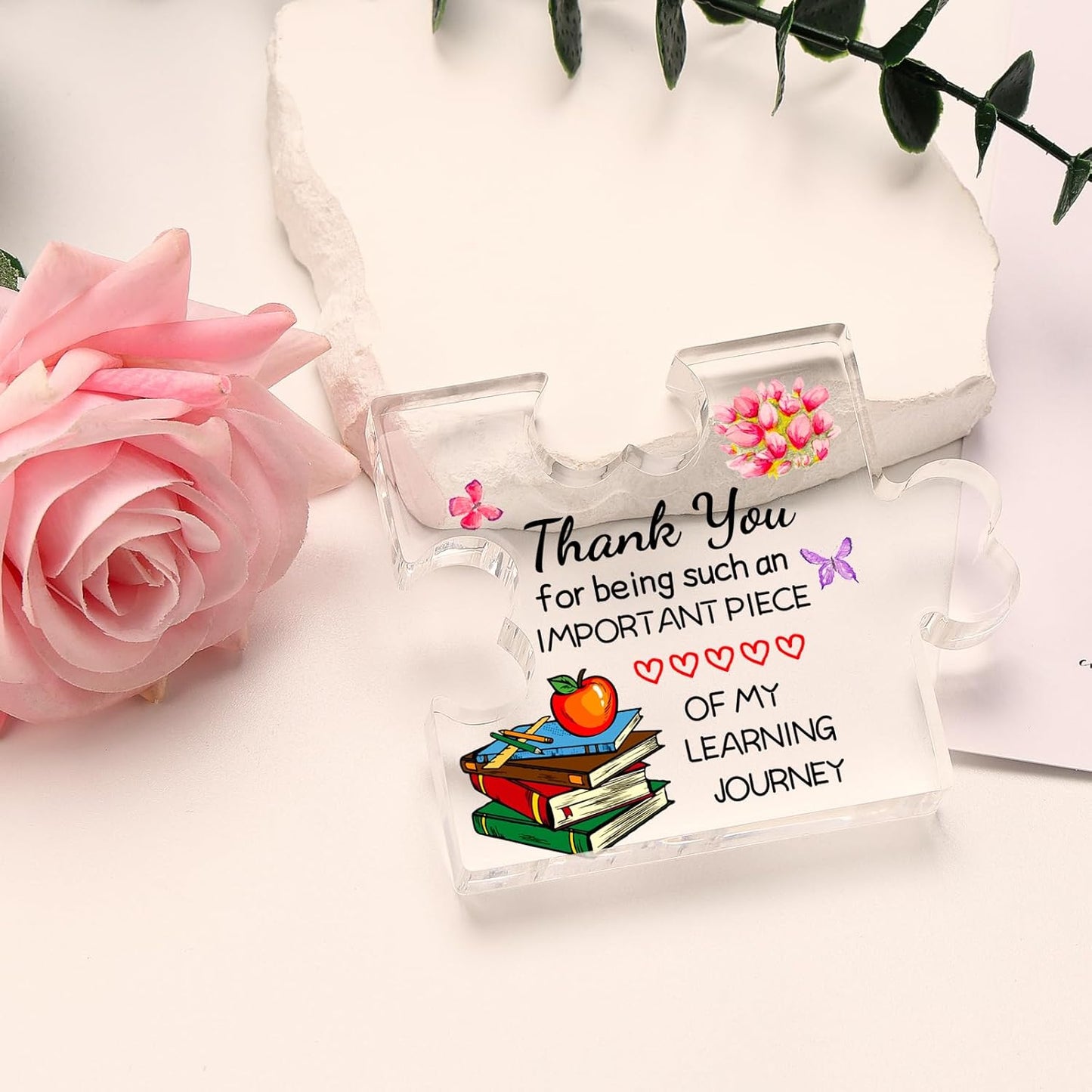 Welsky Teacher Gifts, Teacher Gifts for Women Engraved Acrylic Block, Christmas Birthday Graduation Thank You Gift for Women Teacher, Acrylic Plaque, Room Decor