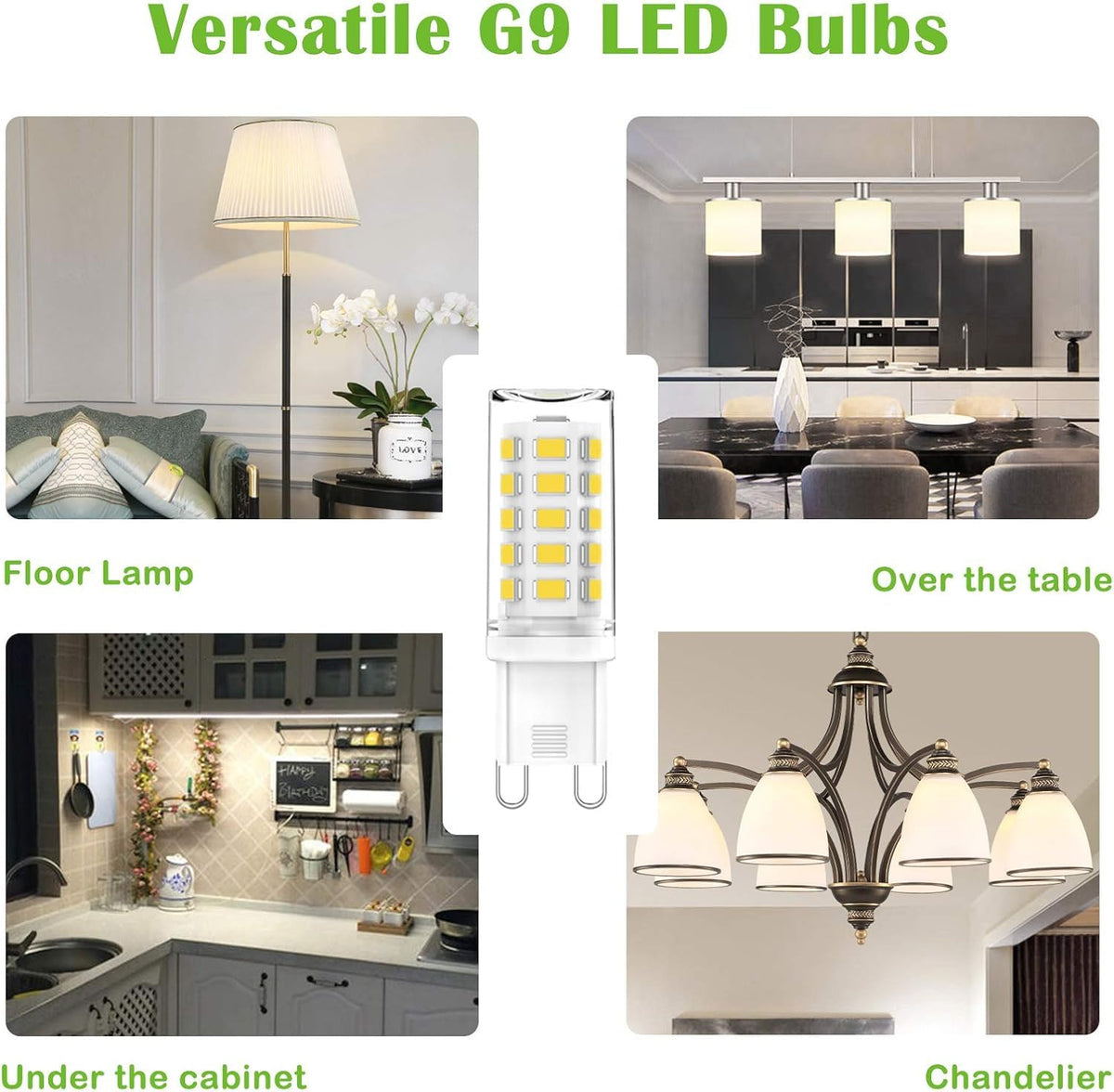 G9 LED Bulbs Warm White 2700K, 3W 350LM, Non-dimmable, 10 Pack