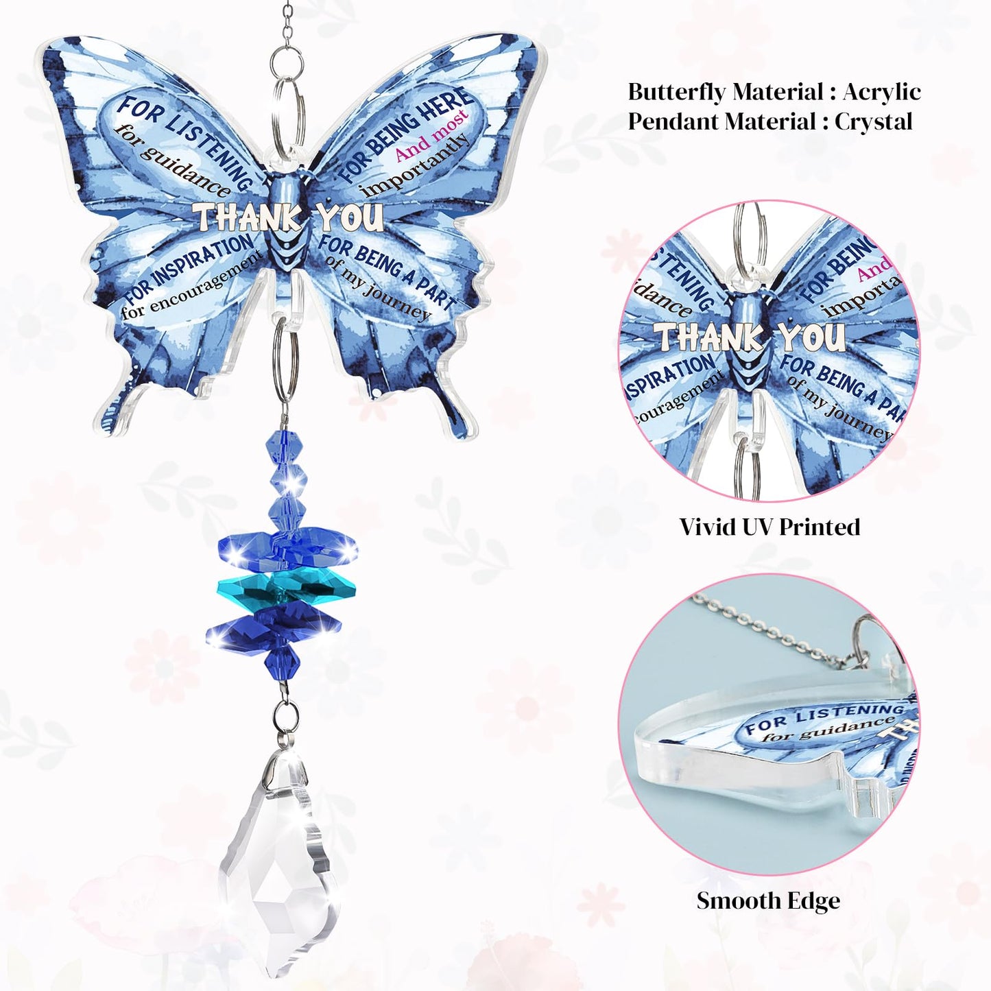 Teacher Gifts for Women, Acrylic Hanging Decoration Thank You Teacher Gifts, Appreciation Gift for Teacher Mentor, Perfect for Teachers Day, Christmas, Birthday,End of The Year