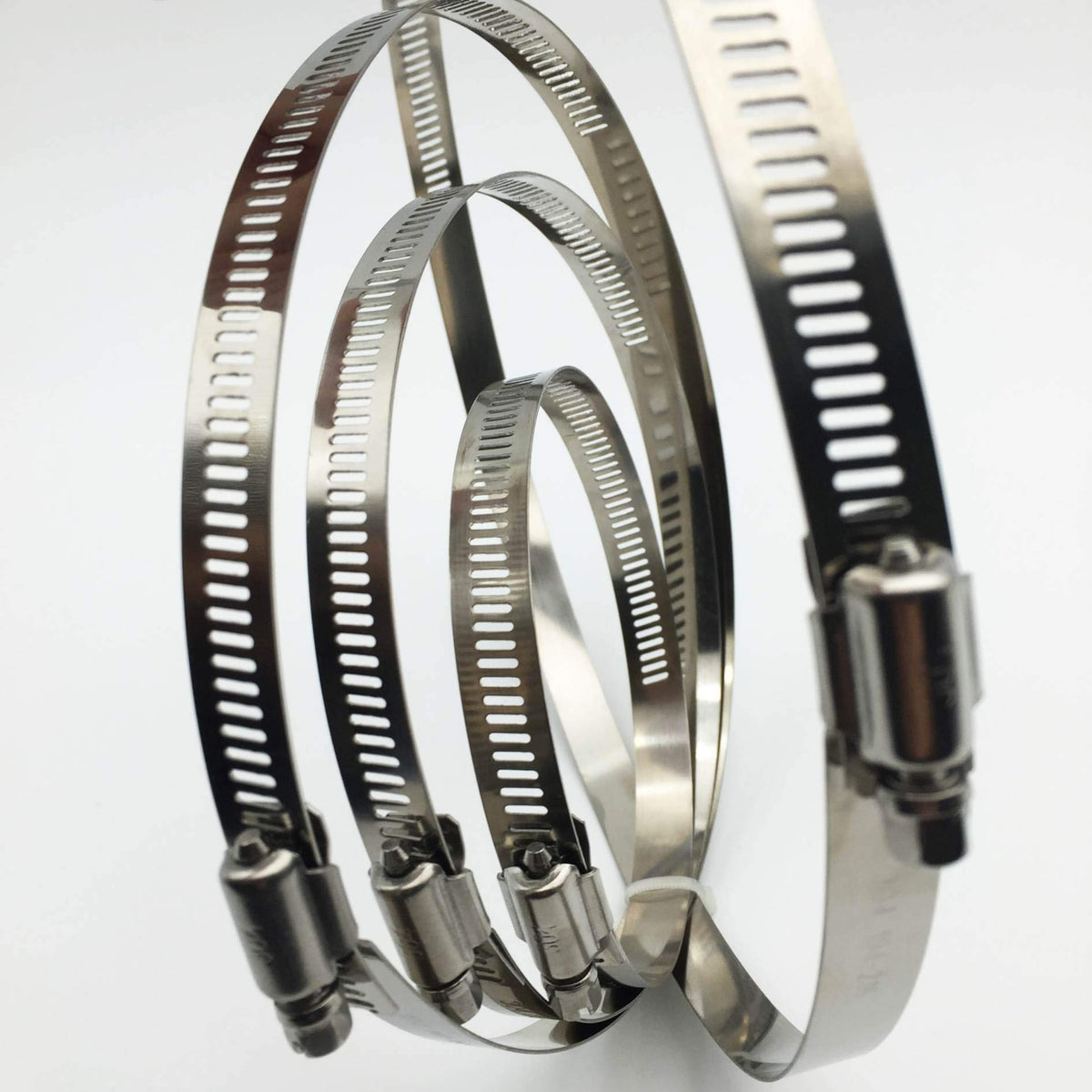 8Pcs 118-140mm Hose Clips Adjustable 304 Stainless Steel Duct Clamps