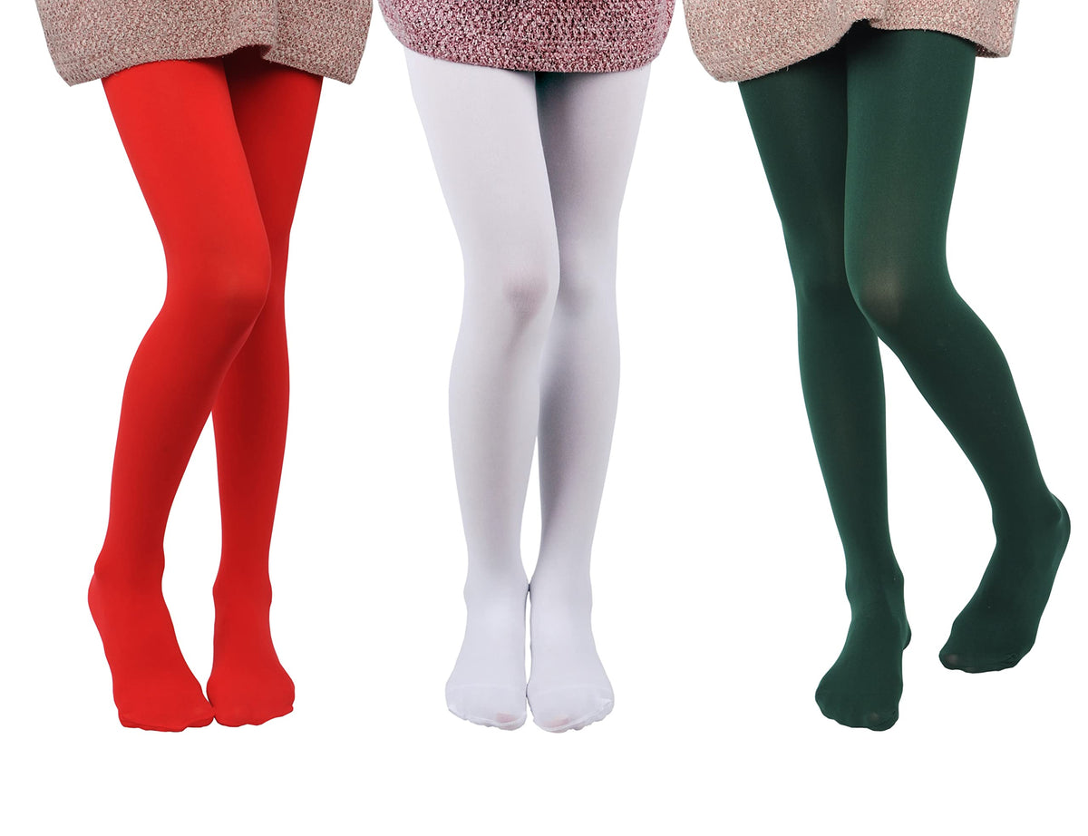 EVERSWE 3-Pack Girls Microfiber Tights Multiple Colors
