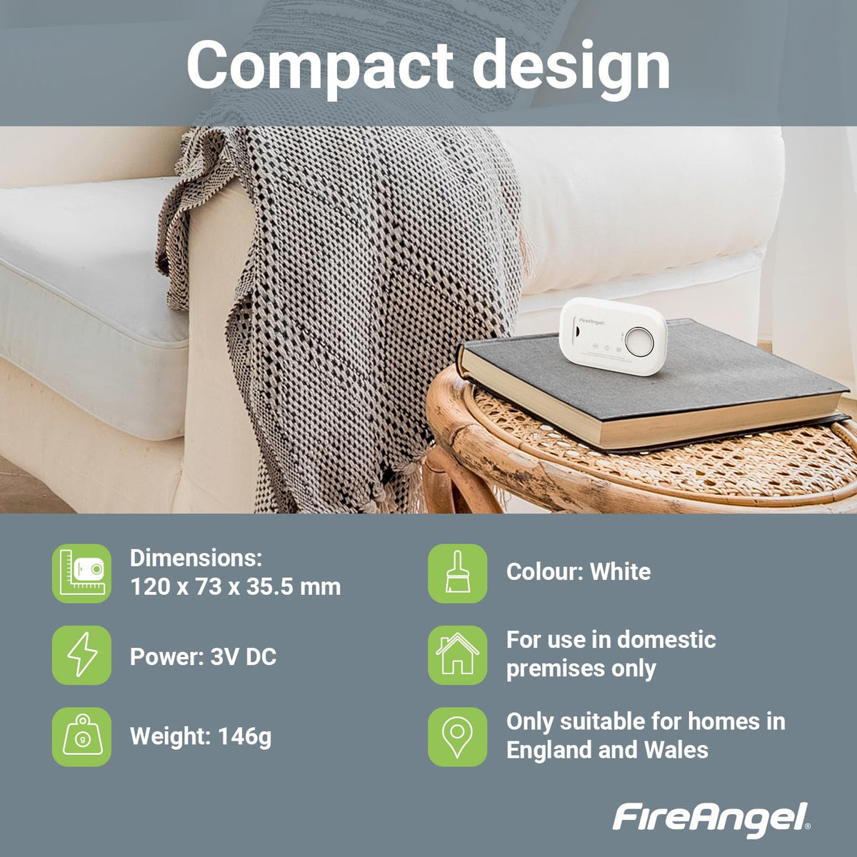 FireAngel SB1-R Smoke Alarm and FA6813 Carbon Monoxide Detector Set