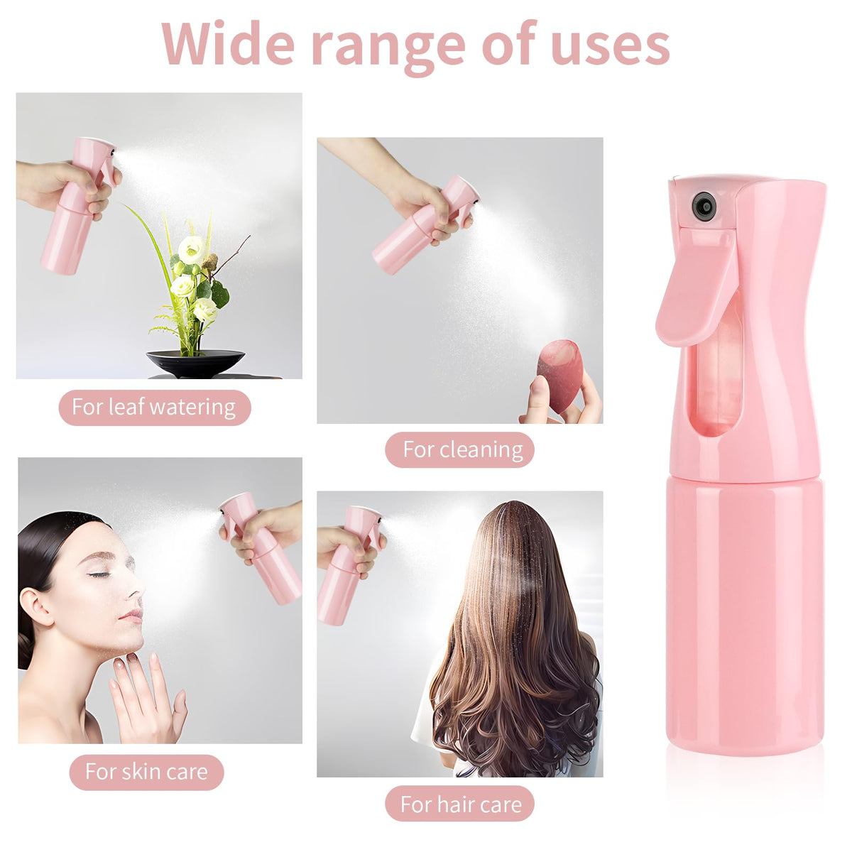Spray Bottles Continuous Ultra Fine Mist Empty Water Bottles Hairdresser Spray Bottles Salon Hairdresser Hair Tool Water Sprayer (200ML, Mint Green)