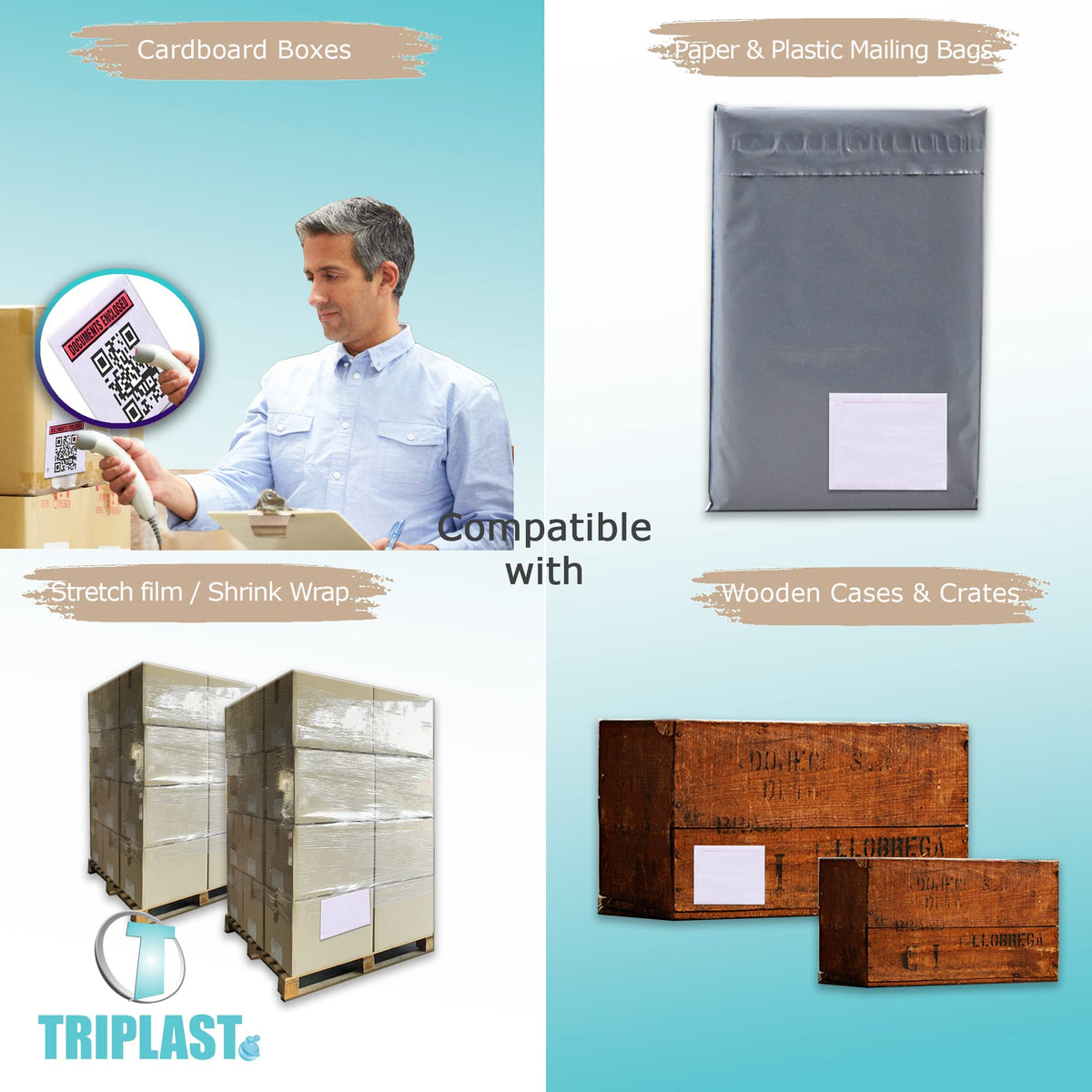 Triplast 1000 x A7 Plain Document Enclosed Wallet (95 x 125 mm) | Peel & Seal Clear Plastic Envelopes/Sleeves/Pockets/Wallets | Attach Invoices, Packing Lists & Delivery Notes to Parcels
