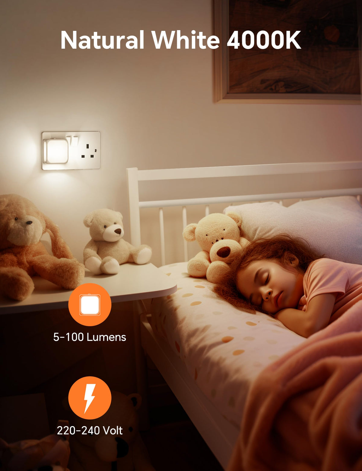 PURSNIC Night Light Plug in Wall, Dusk to Dawn, 3000K Warm White, 4 Pack