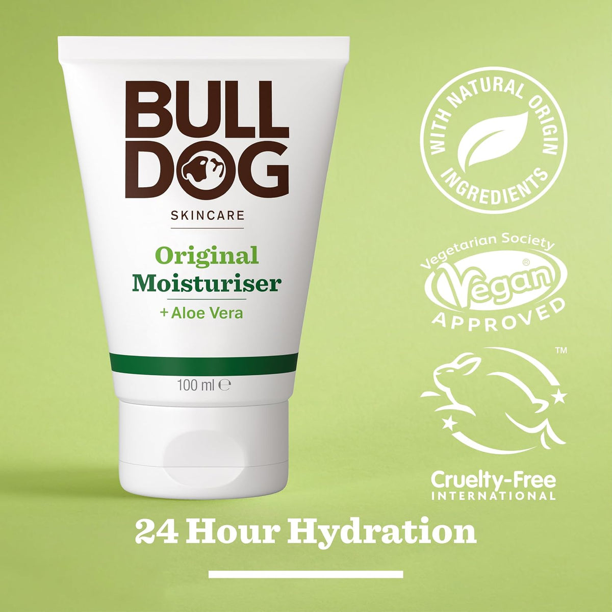 BULLDOG SKINCARE Original Face Moisturiser For Men, With Aloe Vera, 100ml