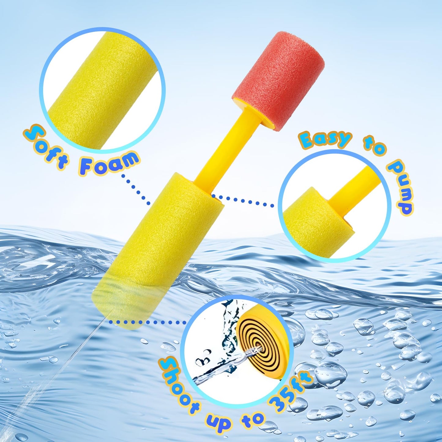 Water Guns Kids, 4 pack Water Pistols for Kids Toddlers Outdoor Pool Beach Toys, for Party Favors Pool Garden Outdoor