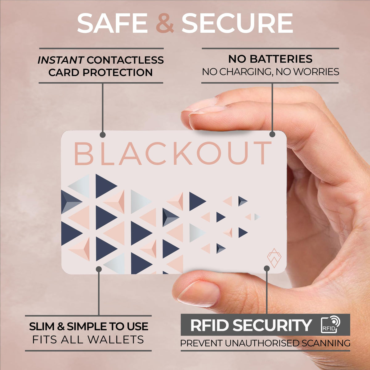 AKIELO Blackout RFID Blocking Card (4 Pack) – Ultra Thin Anti Theft Credit Card Protector – Ultimate Bank Card Blocker for Contactless Cards and Wallet Protection (Black Edition - 4 Pack)