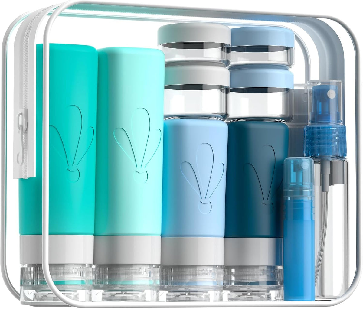 INSFIT Travel Bottles for Toiletries, 17 Pack Leakproof Travel Size Toiletries, Airplane Travel Essentials, Holiday Essentials for Women and Men with Labels/Clear Bag