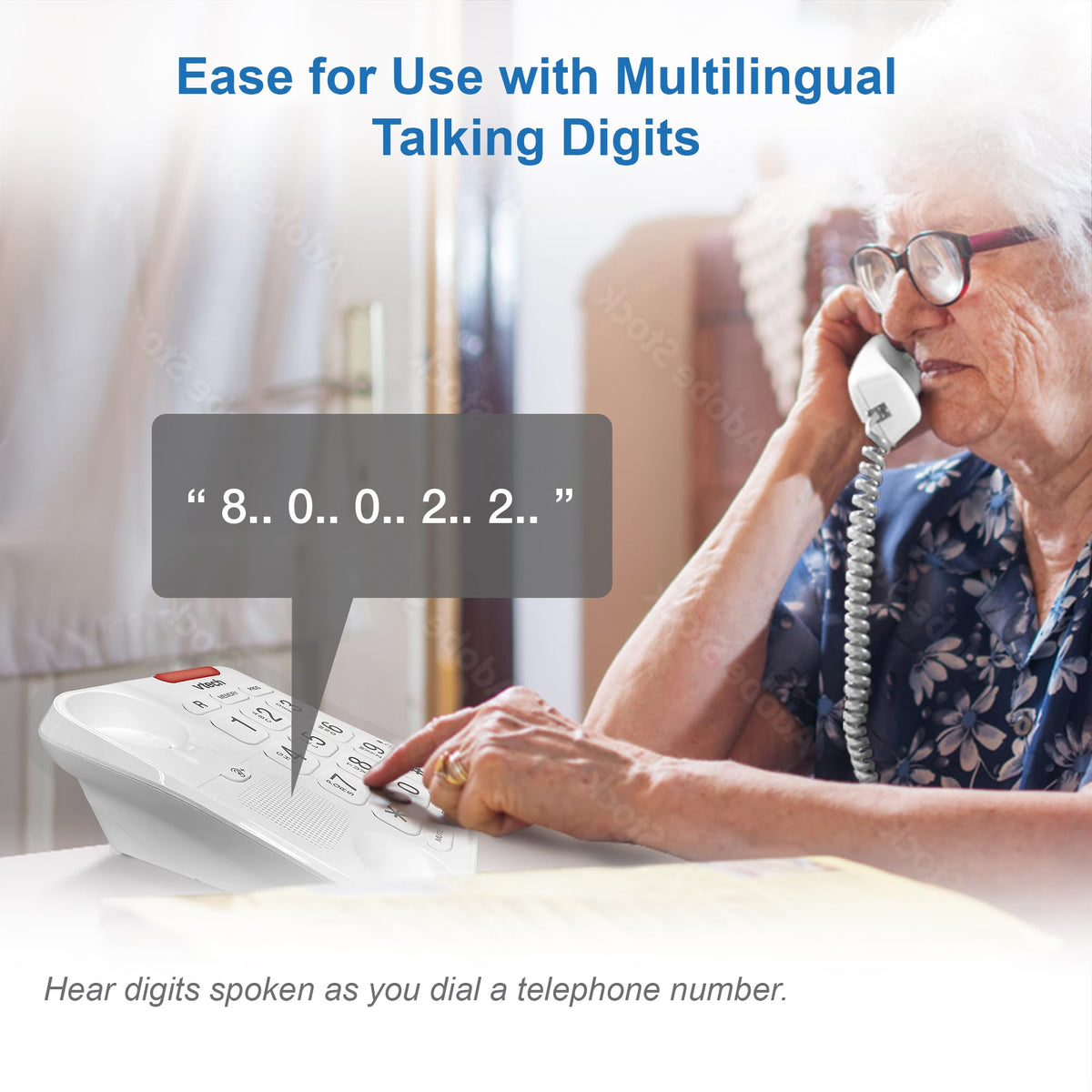 VTech CD1100 Trimstyle Corded Home Phone.No AC Power Required,Landline Phone with last number redial key,ringer control,receiver volume control,recall key,hearing aid compatible,table&wall mountable