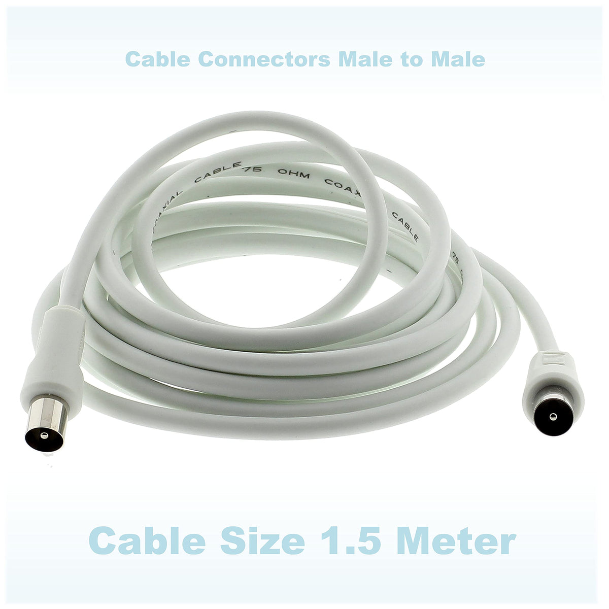 3C2V TV Coaxial Cable 8M - Nickel Plated RF Coax Extension Lead for Freesat, Aerial Socket, Freeview, Sat,DVD,VCR,SKY, Smart U-HD TV, Virgin, BT, Antenna Box, Y Splitter, Signal Booster 8.0 Meter