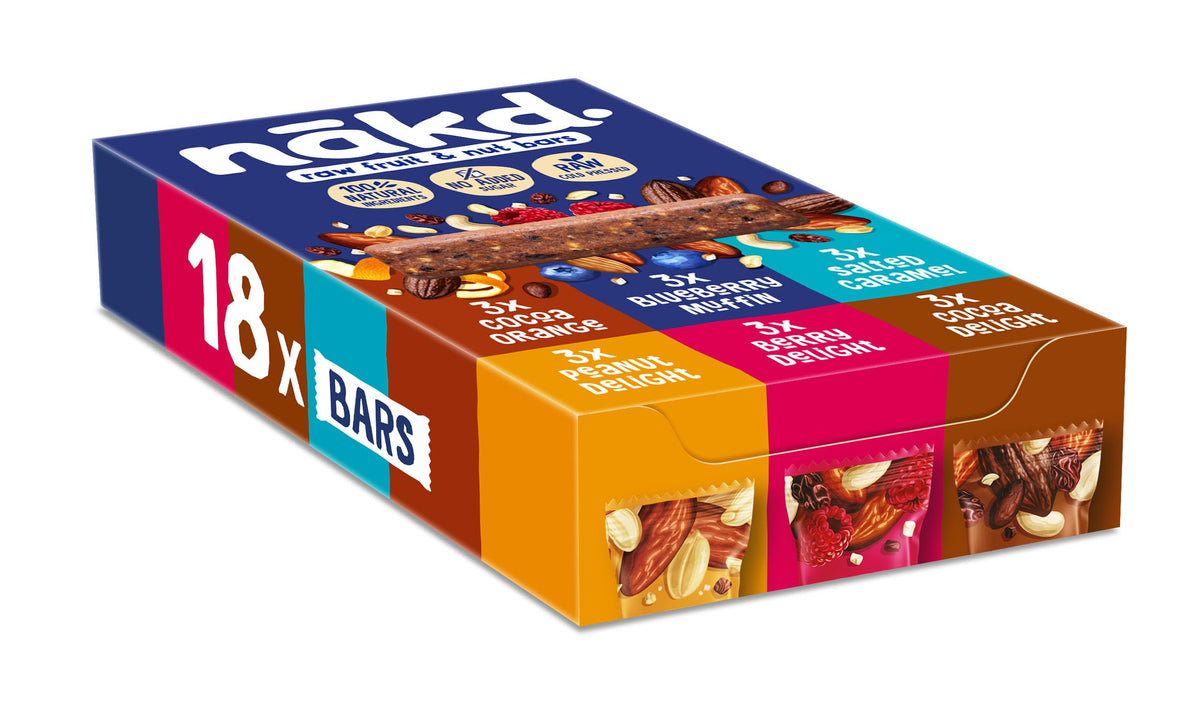 Nakd Bakewell Tart Natural Fruit & Nut Bars - Vegan - Gluten Free - Healthy Snack, 35 g (Pack of 18)