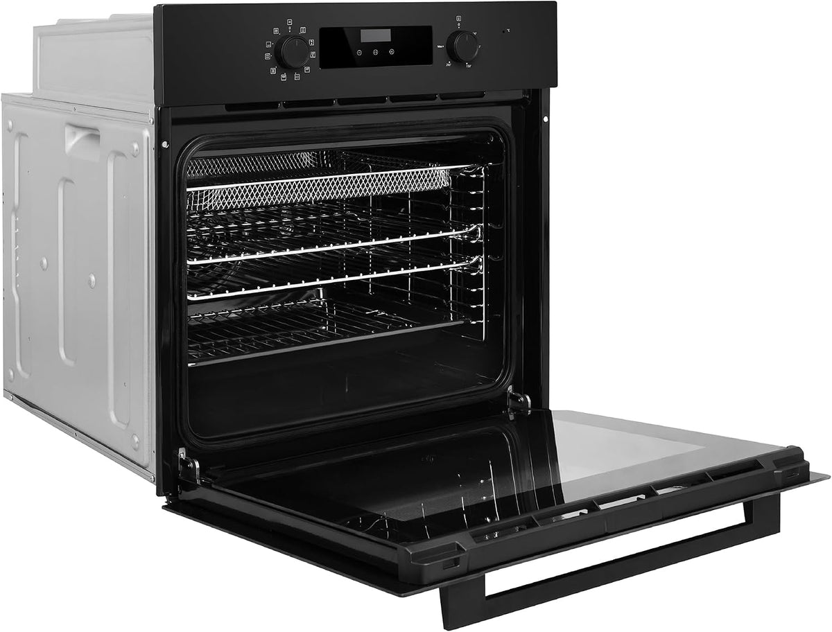 Russell Hobbs Built-in Multifunctional Electric Fan-Assisted Oven 70L in Black with 10 Functions, Double-Glazed Door, A Energy Rating, Grill Function, LED Clock & Timer, Easy-Clean Interior, RHEO7011B