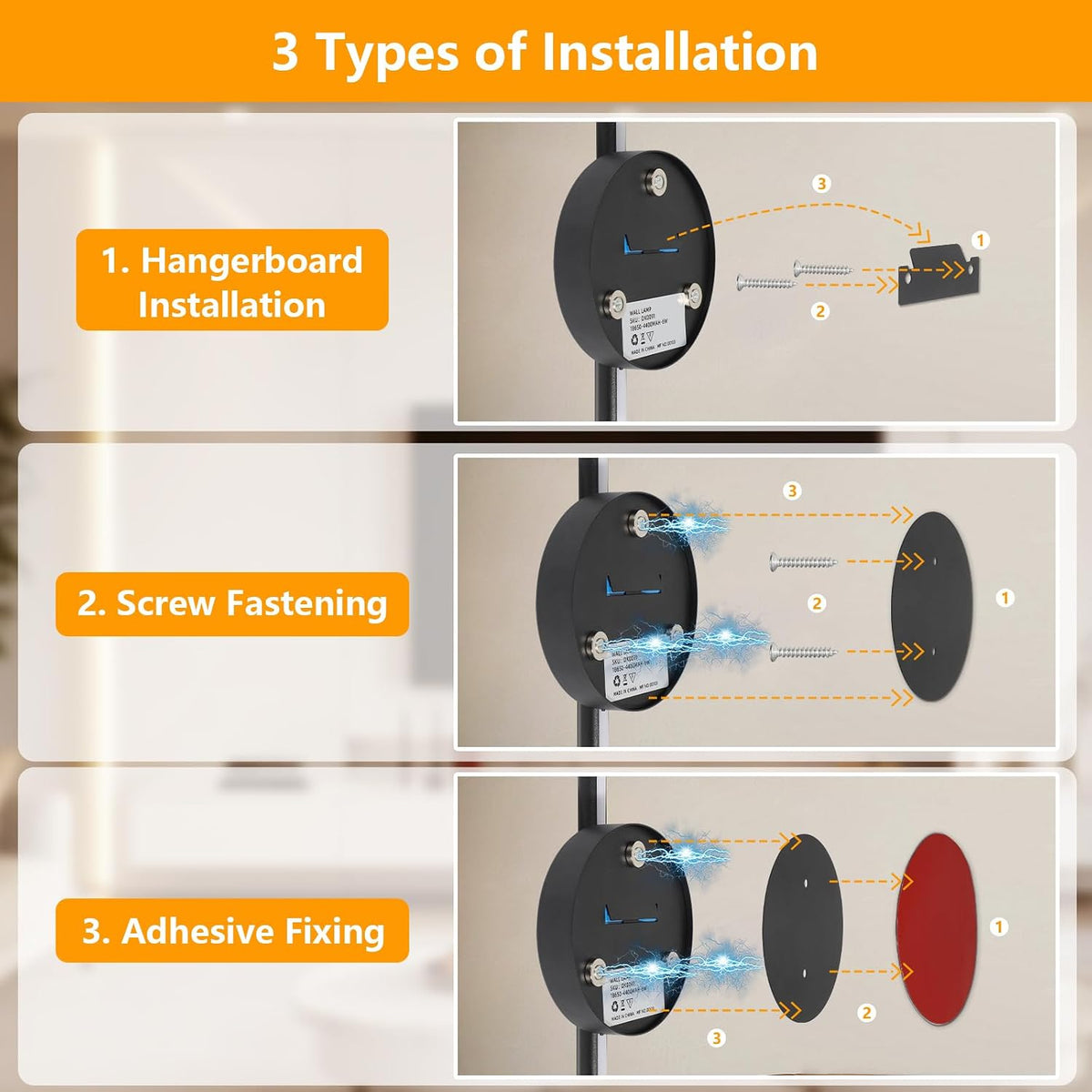 Dehobo 80CM Rechargeable Wall Lights with 8000mAh for Home Decor, 2 Packs