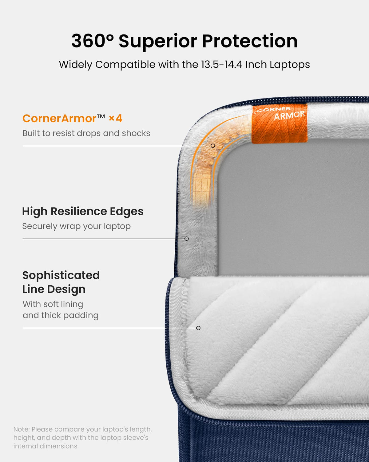 tomtoc 360° Protective Laptop Sleeve for 14-inch MacBook Pro M5 Pro/Max