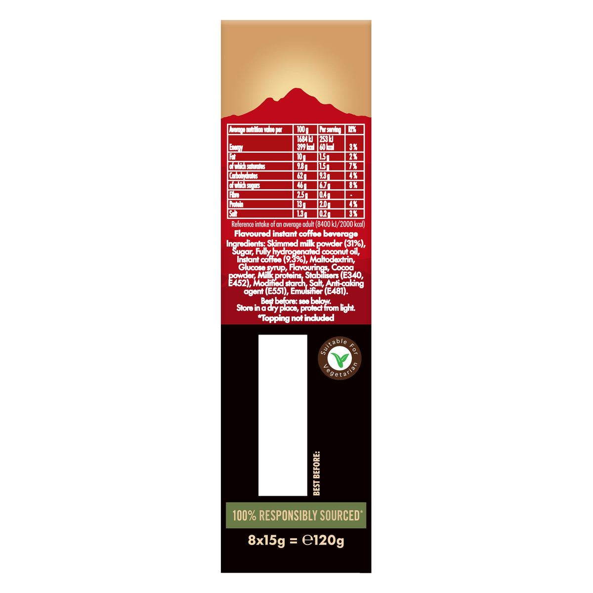 Kenco Iced Hot Salted Caramel Latte Sachets x8 (Pack of 5, Total 40 Sachets)