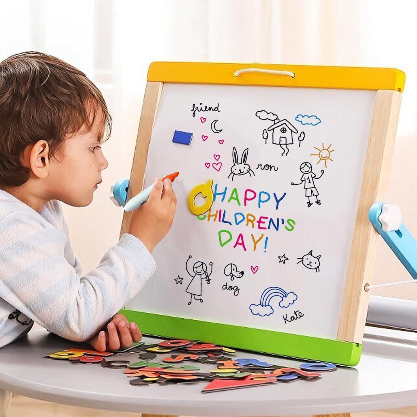 12 Colour Kids Dry Wipe Whiteboard Pens Non-Toxic Fine Tip Low Odour Mini Dry Erase Markers for School Classroom Home Children Art Supplies