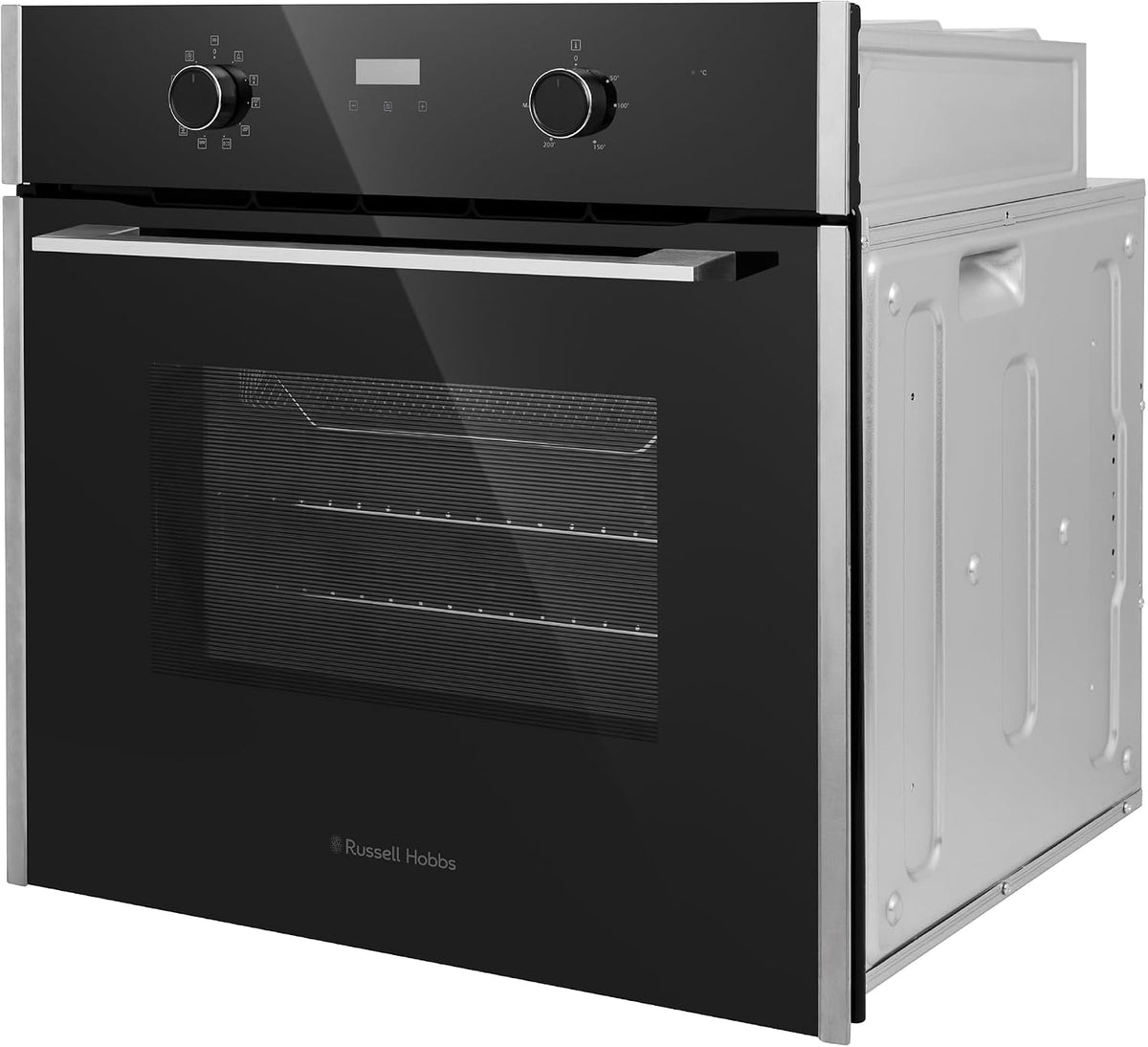 Russell Hobbs Built-in Multifunctional Electric Fan-Assisted Oven 70L in Black with 10 Functions, Double-Glazed Door, A Energy Rating, Grill Function, LED Clock & Timer, Easy-Clean Interior, RHEO7011B