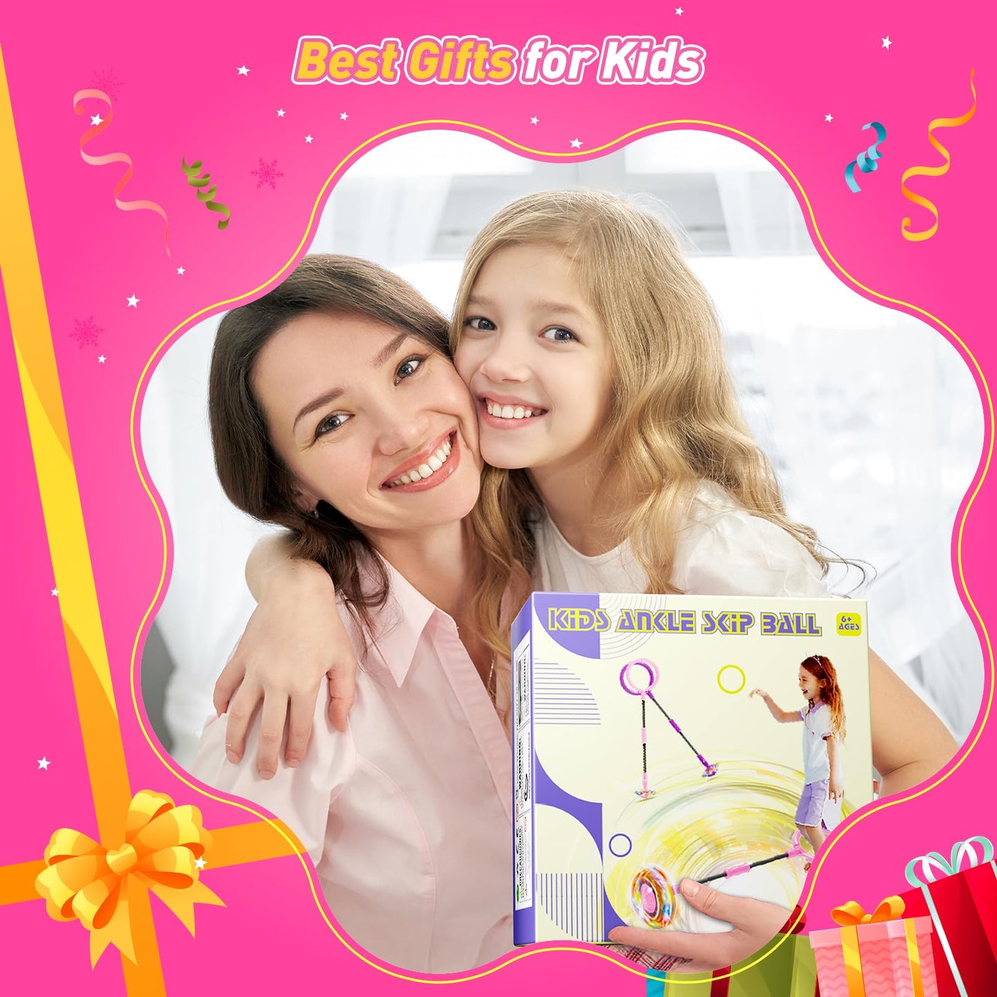 Hot Bee Ankle Skip Ball for Kids with Counter, Timer, Cal Calculator, Girl Birthday Gifts for Age 5 6 7 8 9 10+, Rechargeable Foldable Sports Toy Skip it Toy for Kids Xmas Present