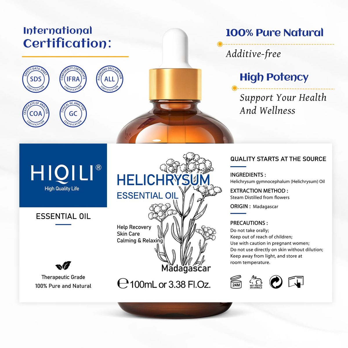 HIQILI Tea Tree Oil for Nail Fungus, Skin, Hair, Acne