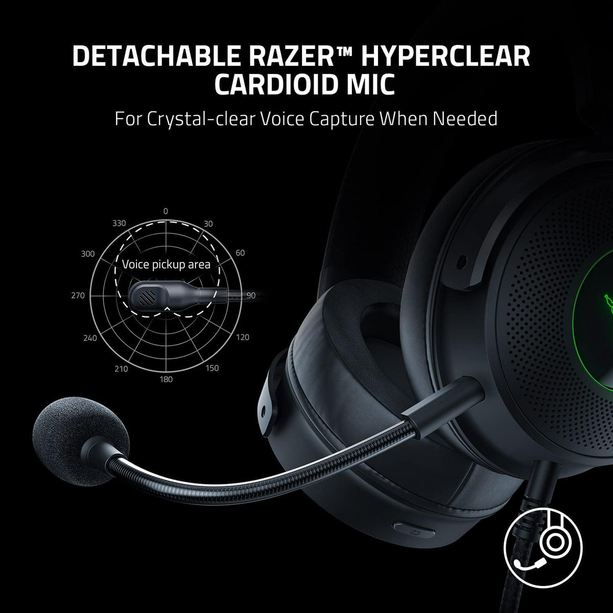 Razer Kraken V3 X USB - Wired USB Gaming Headset (ultra-lightweight at 285g, TriForce 40mm drivers, HyperClear Cardioid Microphone, 7.1 surround sound, Chroma RGB) Black