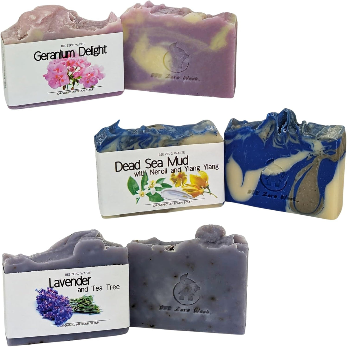 Handmade Natural Soap Bar Set | UK Artisan Cold Processed Vegan Soaps | Organic, Cruelty-Free, Palm Oil-Free | Essential Oil Scented | Floral, Herbal & Citrus Soap Gift Set (Floral)