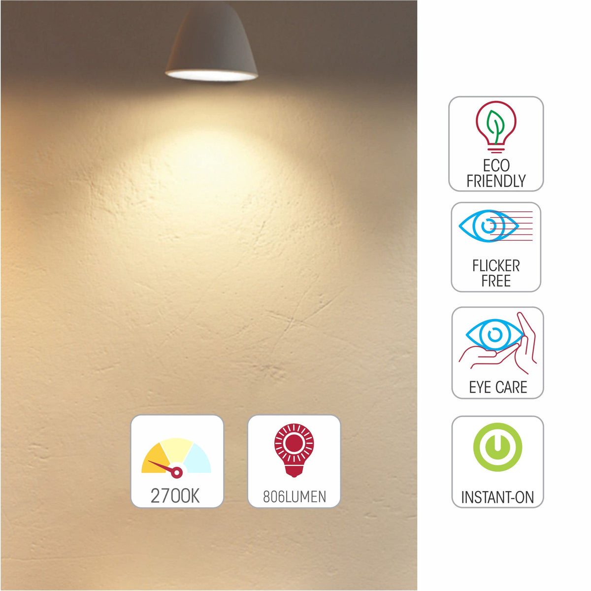 TEKLED® A60 Filament Vintage LED Bulbs | E27 Edison Screw | Energy Saving 6.5W Light Bulb 60W Equivalent | DIMMABLE Clear 2700K 806LM | 2-Pack | Warm White