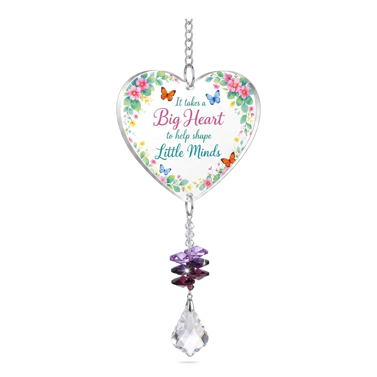 Teacher Gifts for Women Thank You Teachers Crystal Suncatcher Ornaments Teachers Day Graduation Retirement Christmas Birthday Appreciation Gift (Thanks)
