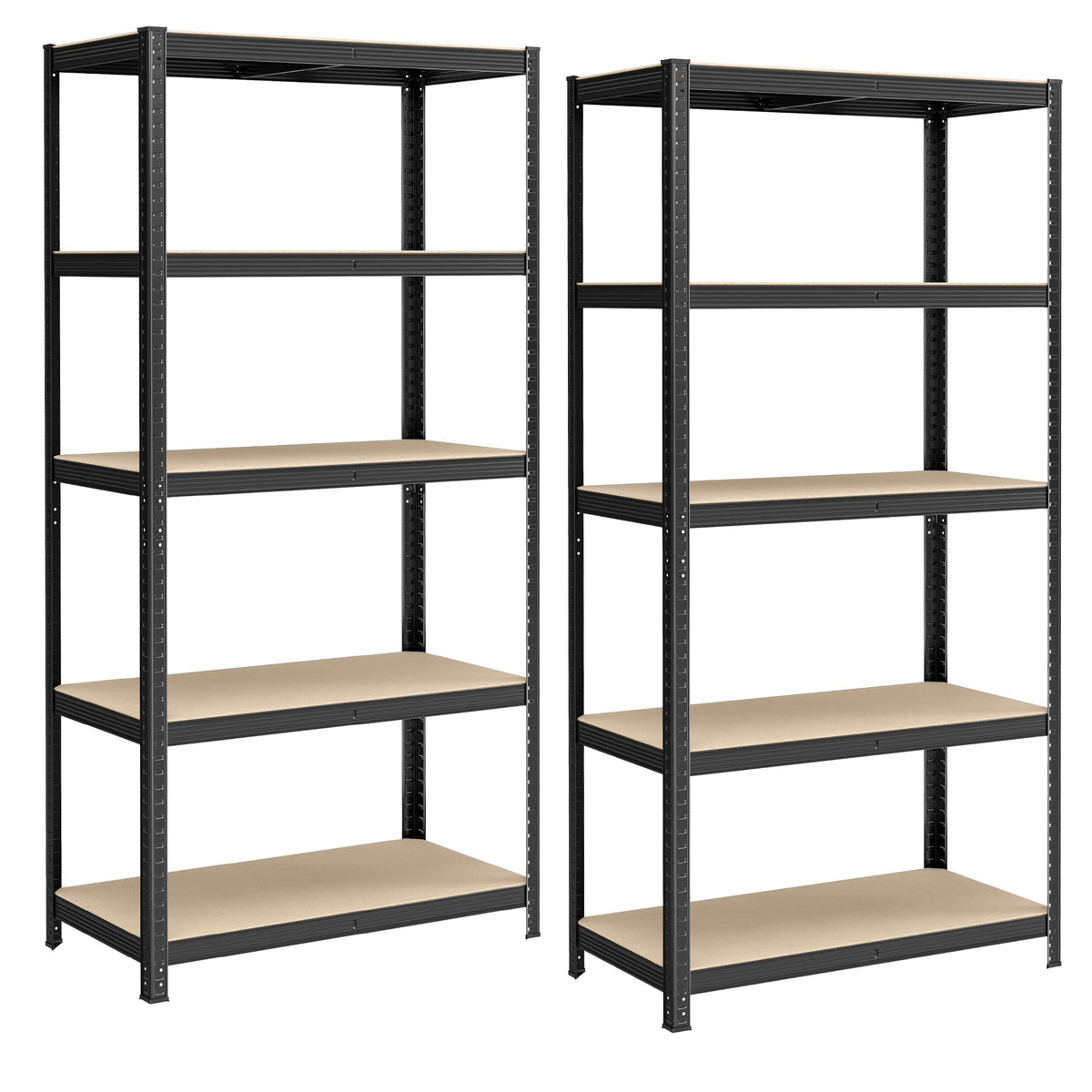 SONGMICS 5-Tier Heavy-Duty Shelving Units, Set of 2, Boltless Assembly