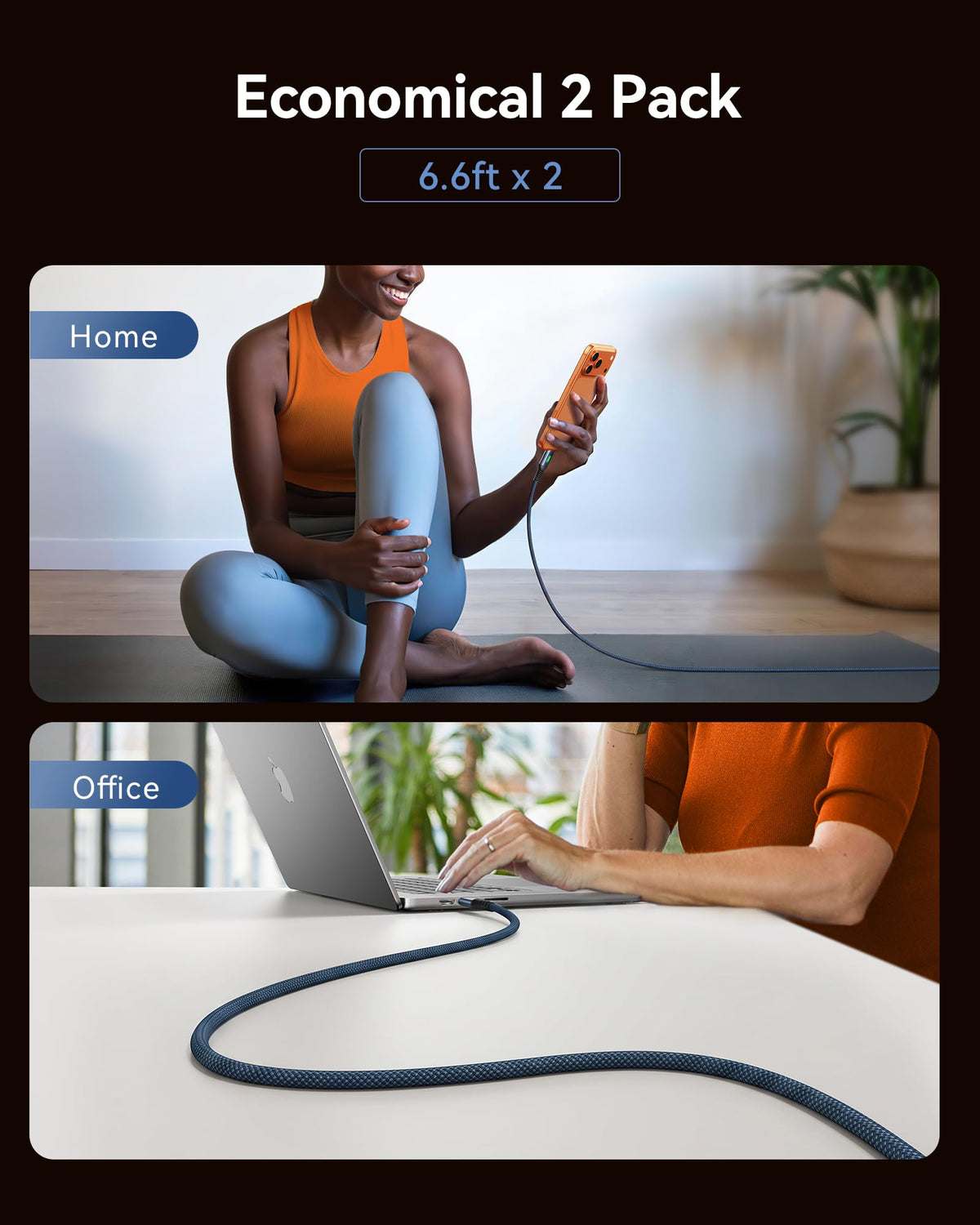 INIU 240W USB C to USB C Charger Cable, [2-Pack 2m] PD Type C Charge Cable