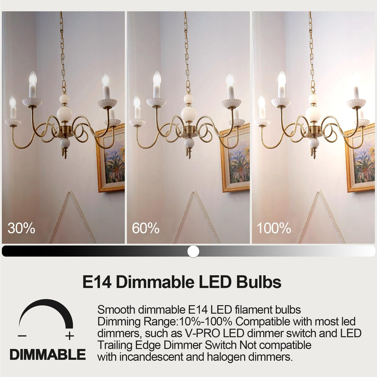 BRIMAX 5Pack E14 Bulb Cool White 5000K,Dimmable 4W Small Screw Light Bulb