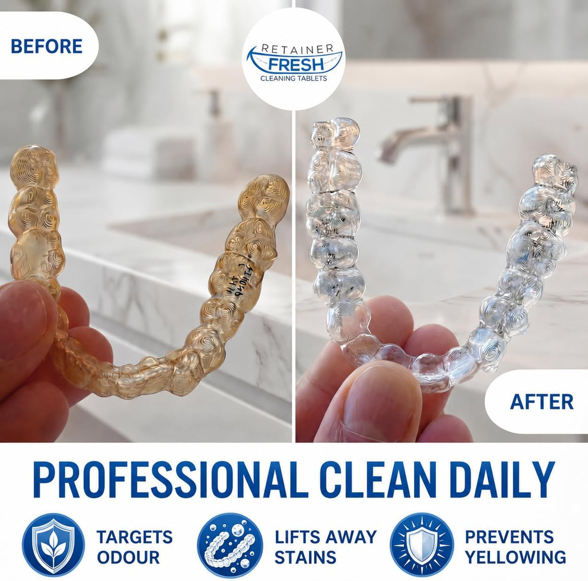 Retainer Fresh Retainer Cleaner Tablets 120 Tablets Denture Cleaner