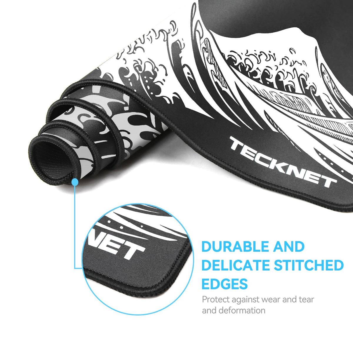 TECKNET Gaming Mouse Mat, 900x400x3mm Large Mouse Pad - Black
