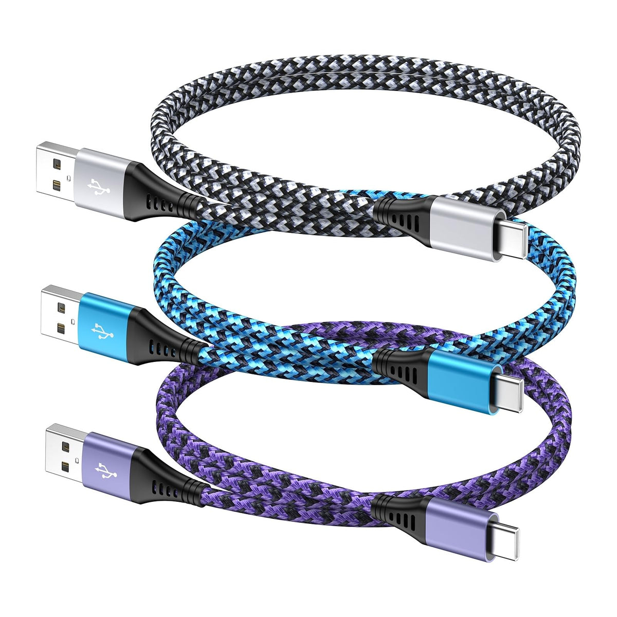 USB C Cable, 6FT/4Pack USB A to USB C Charge Lead Fast Charge Cord