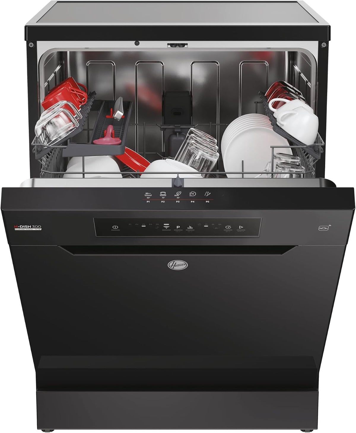 Hoover H-DISH 300 Dishwasher, 13 Place Settings, Black, C Class