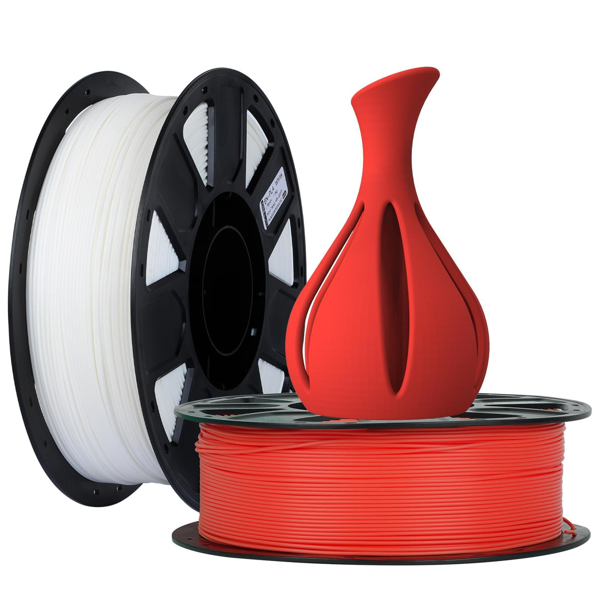Creality Ender PLA 3D Printer Filament 1.75mm, 4 Packs 1KG Spool(2.2lbs), Dimensional Accuracy +/-0.03mm, No Clogging & Bubbles, Fits for Most FDM 3D Printers (White*4KG)