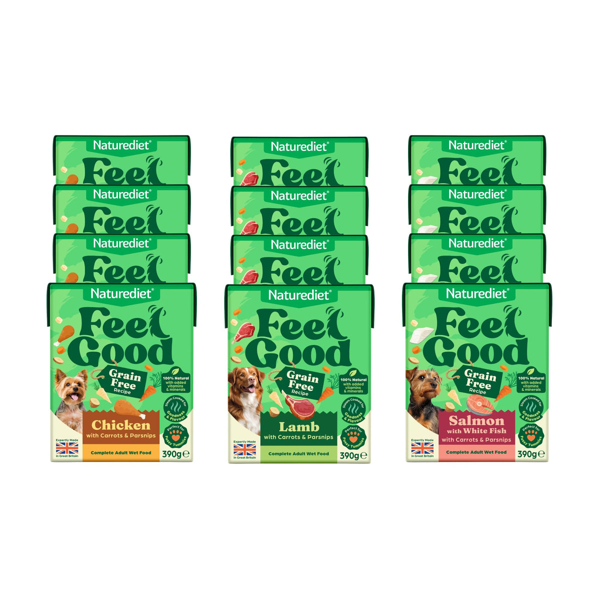 Naturediet Feel Good Wet Dog Food Selection Pack, 390g x 16 Cartons
