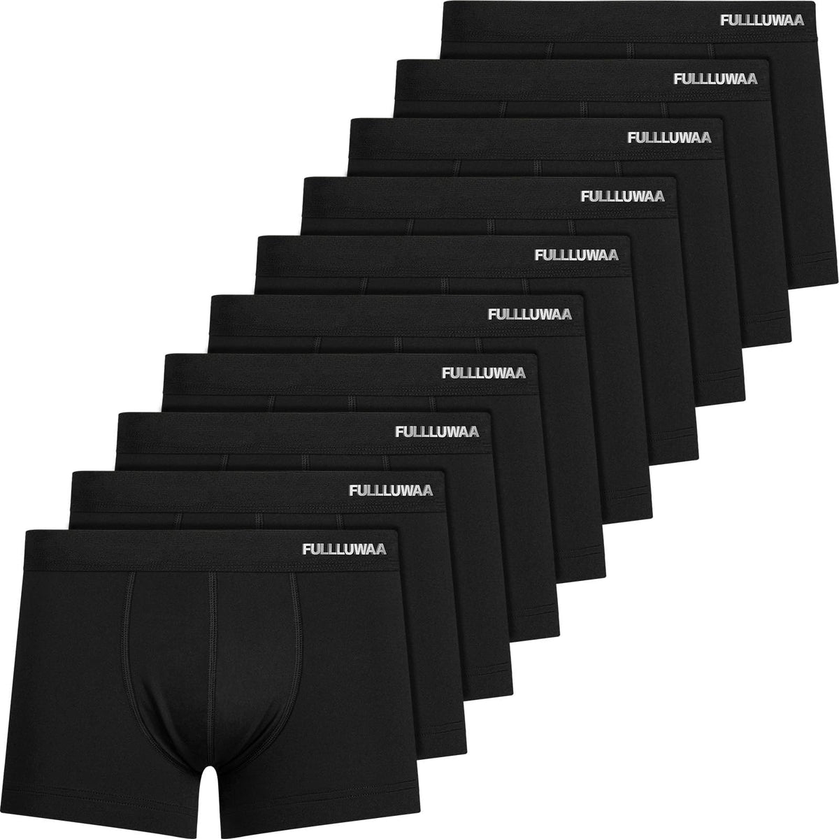 Fullluwaa Mens Boxers Cotton 10 Pack, No Scratch, Breathablee and Soft