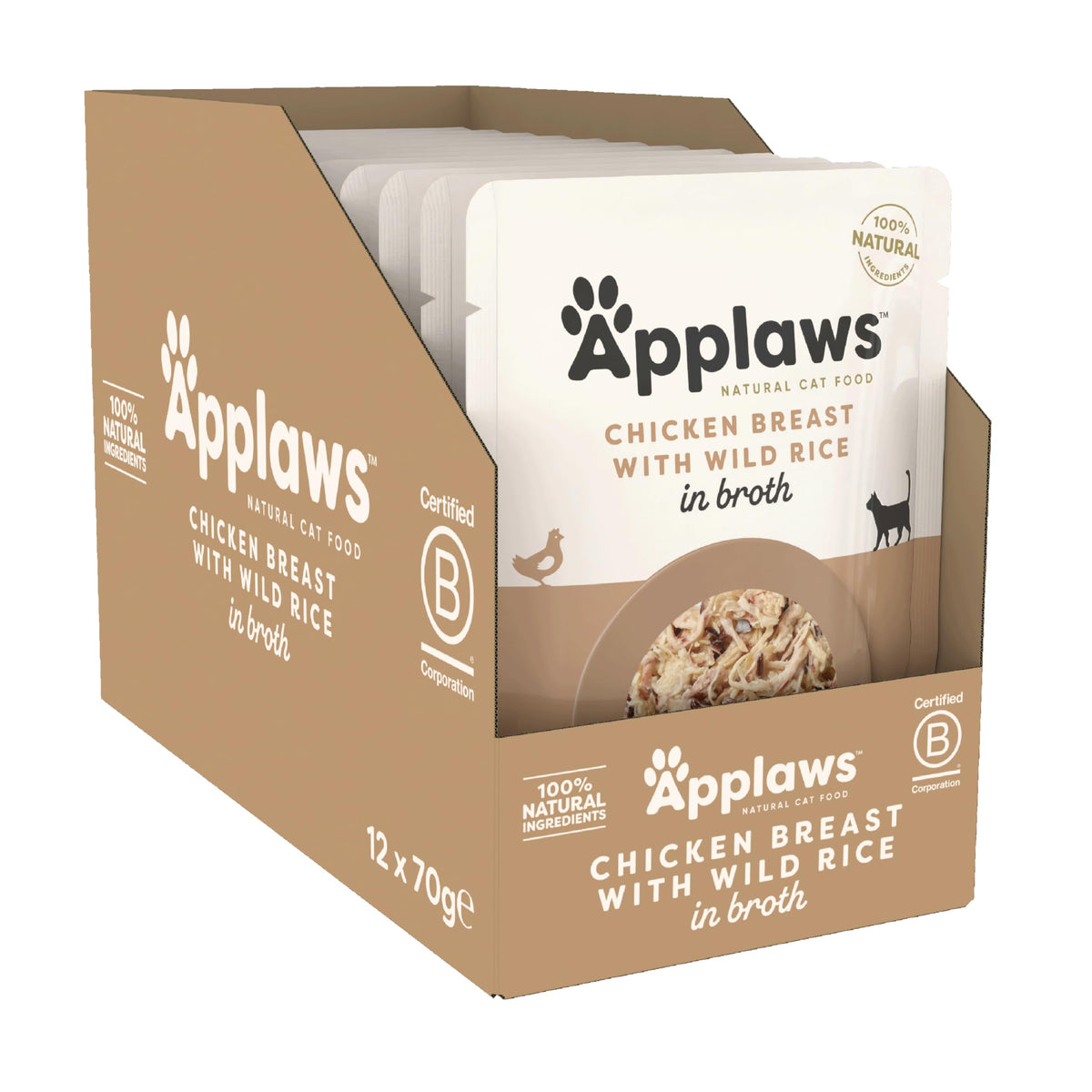 Applaws 100% Natural Wet Cat Food, Pouch Multipack Fish Selection in Broth, 70 g (24 x 70g) Pouches