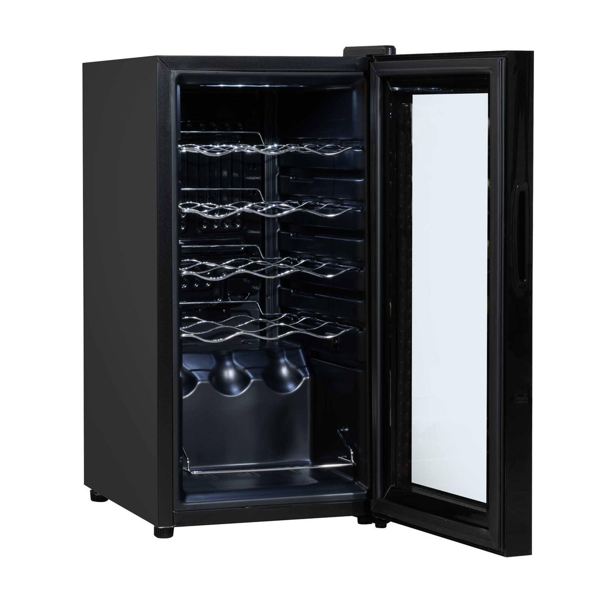 Dellonda Baridi 12 Bottle Wine Fridge with Digital Touch Screen Controls, Metal Shelves & LED Light, Black - DH73