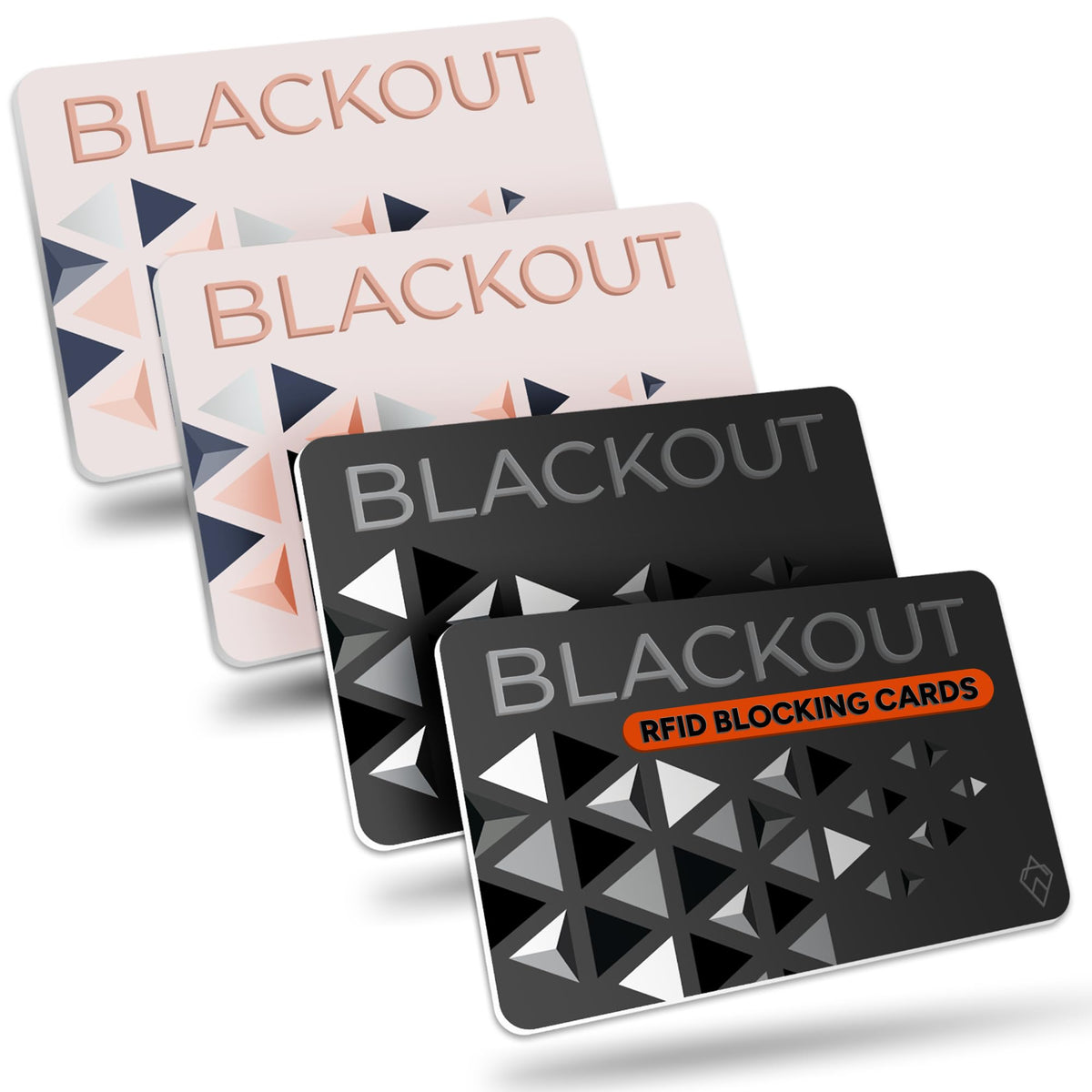 AKIELO Blackout RFID Blocking Card (4 Pack) – Ultra Thin Anti Theft Credit Card Protector – Ultimate Bank Card Blocker for Contactless Cards and Wallet Protection (Black Edition - 4 Pack)
